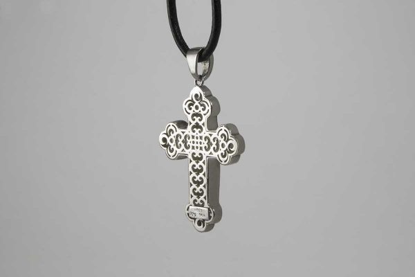 Silver Handmade Cross with Ruby 0061