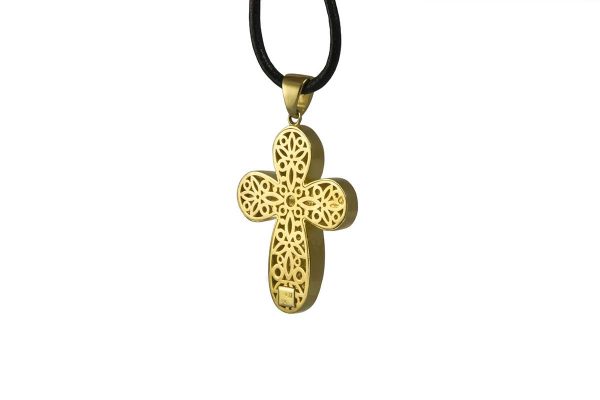 Handmade cross with emerald and rubies 0066