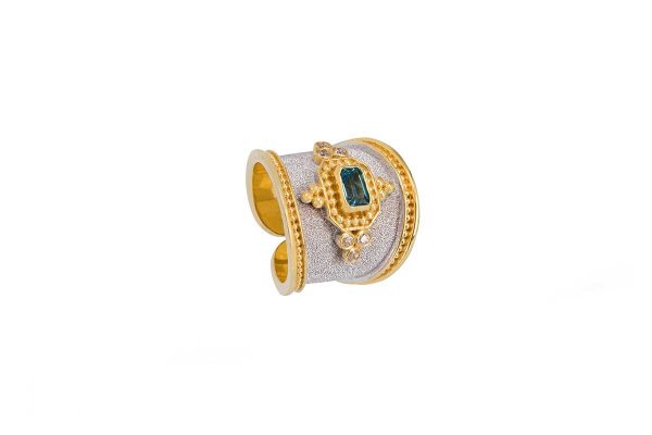 Δακτυλίδι χειροποίητο με blue topaz 13