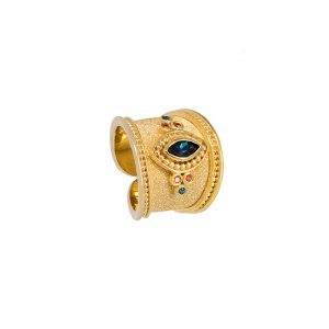 Δακτυλίδι χειροποίητο με blue topaz 17