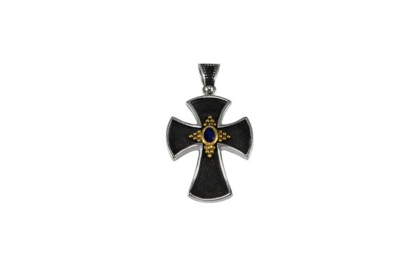 Handmade cross with sapphire 2016