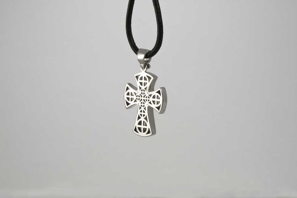 Silver handmade Cross with white sapphires 2017