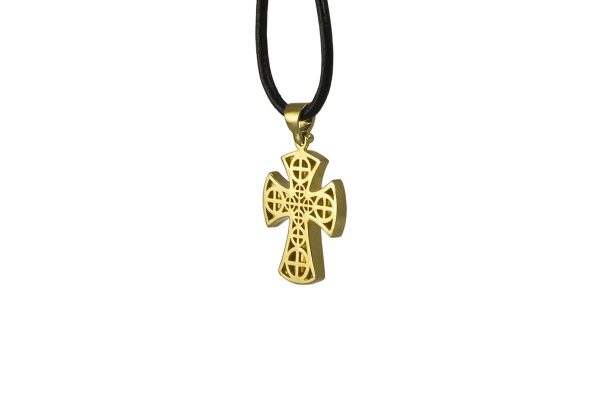Silver handmade Cross with white sapphire 2020