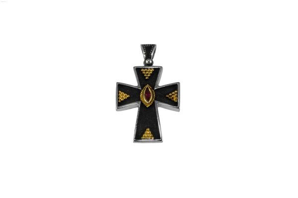 Handmade cross with ruby 2022