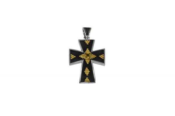 Silver handmade Cross with citrin 2023