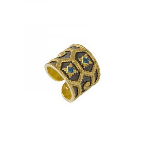 Δακτυλίδι χειροποίητο με blue topaz 2071