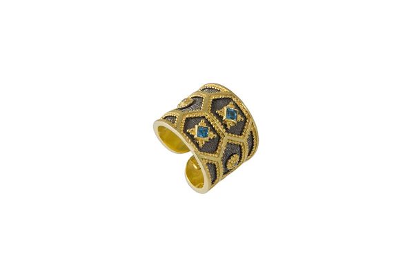 Δακτυλίδι χειροποίητο με blue topaz 2071