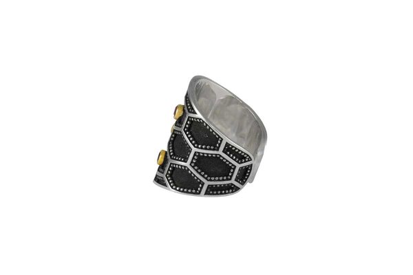 Silver handmade ring with rubies 2094
