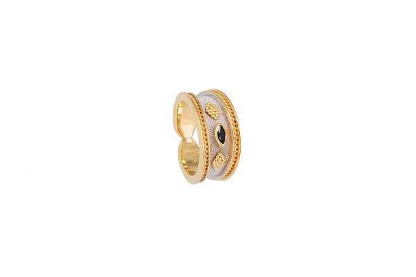 Silver handmade ring with sapphire 33