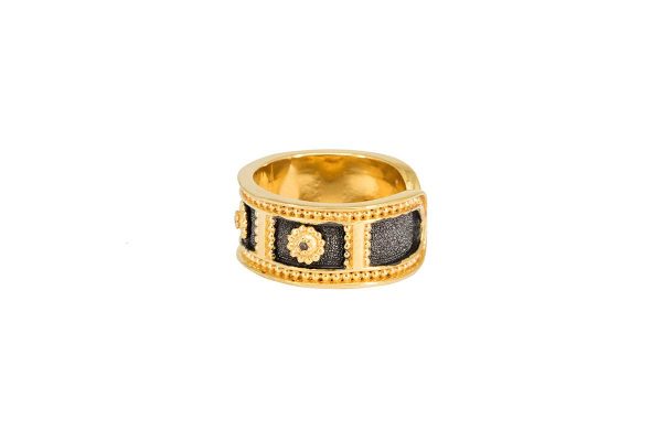 Silver handmade ring with rubies 34