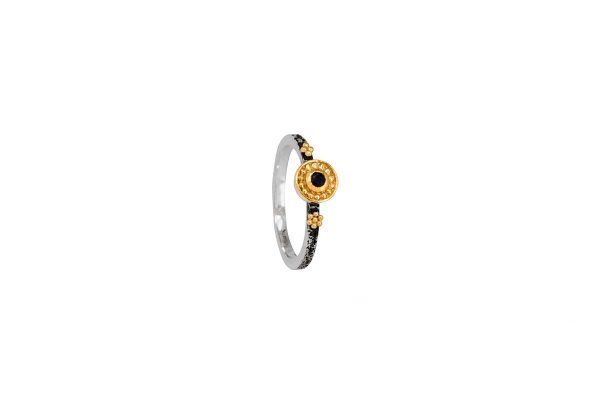 Silver handmade ring with sapphire 55