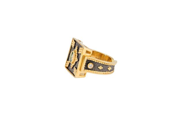 Ασημένιο χειροποίητο δαχτυλίδι με blue topaz 61